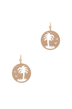Load image into Gallery viewer, Palm Tree Circle Drop Earring