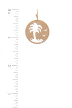 Load image into Gallery viewer, Palm Tree Circle Drop Earring