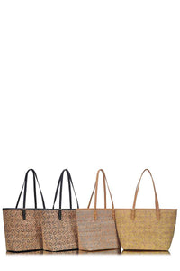 Chic Trendy Cork Textured Fashion Pattern Shopper Bag