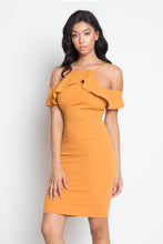 Load image into Gallery viewer, Ruffle Open Shoulder Halter Dress