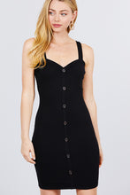 Load image into Gallery viewer, Heart Neck W/button Down Heavy Rib Rayon Spandex Mini Knit Dress