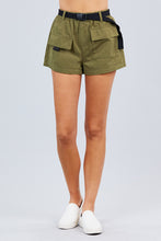 Load image into Gallery viewer, Twill Belted Side Pocket Cargo Cotton Short Pants