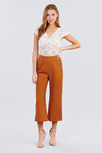 Load image into Gallery viewer, Fake Pocket W/button Detail Wide Long Leg Linen Pants