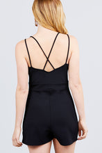 Load image into Gallery viewer, Cross Strap Cami Princess Line Romper