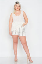 Load image into Gallery viewer, Plus Size Sheer Ivory Ribbed Causal Tank Top