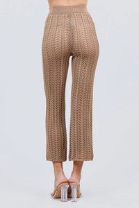 Flare Long Fishnet Sweater Pants