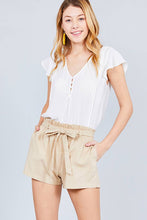 Load image into Gallery viewer, Paper Bag W/bow Tie Short Linen Pants