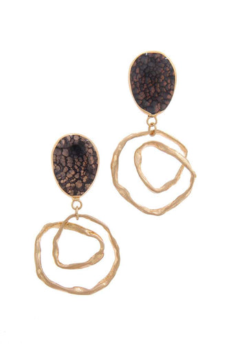 Teardrop Shape Circle Drop Earring