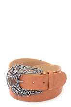 Load image into Gallery viewer, Cut Out Filiree Metal Buckle Pu Leather Belt