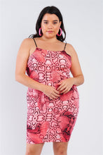 Load image into Gallery viewer, Plus Size Snake Print Open Back Mini Dress