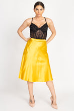 Load image into Gallery viewer, A-line Satin Midi Skirt