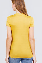 Load image into Gallery viewer, Short Sleeve Mock Neck Rayon Spandex Rib Top