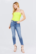Load image into Gallery viewer, V-neck W/shirring Detail Elastic Strap Mesh Cami Top