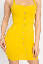 Load image into Gallery viewer, Button Down Ribbed Mini Dress
