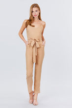 Load image into Gallery viewer, Cami Strap V-neck Belted Tie W/back Zipper Jumpsuit