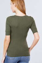 Load image into Gallery viewer, Elbow Sleeve V Neck Top