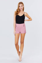 Load image into Gallery viewer, High Waist Button Detail Rolled Up Woven Short Pants
