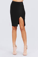 Load image into Gallery viewer, Front Slit Bengaline Midi Skirt