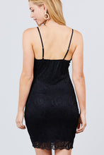 Load image into Gallery viewer, Cami Straps Round Neck Bottom Scallop Detail Bodycon Lace Dress