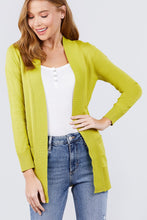 Load image into Gallery viewer, Long Sleeve Rib Banded Open Sweater Cardigan W/pockets