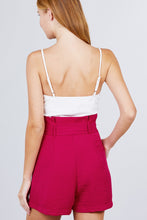 Load image into Gallery viewer, V-neck W/belted Tie High Waist Cami Woven Romper