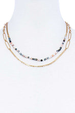 Load image into Gallery viewer, Double Layer Beaded And Chain Necklace