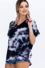 Load image into Gallery viewer, Tie-dye Top Featured In A V-neckline And Cuff Sort Sleeves