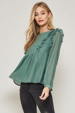 Load image into Gallery viewer, A Semi-sheer Striped Woven Top