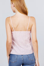 Load image into Gallery viewer, Sleeveless Front Button Detail With Back Smocked Stripe Woven Top