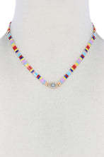 Load image into Gallery viewer, Evil Eye Charm Color Block Necklace