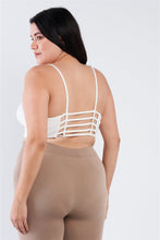 Load image into Gallery viewer, Plus Size Open Stripe Back Cami Strap Athletic Lounge Bra