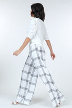 Load image into Gallery viewer, High Waist Plaid Print Wide Leg Pants