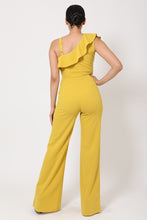 Load image into Gallery viewer, One Shoulder Ruffle Jumpsuit