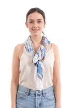 Load image into Gallery viewer, Fashion Small Floral And Stripe Pattern Silky Scarf