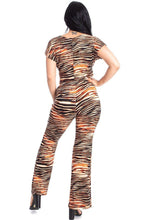 Load image into Gallery viewer, Zebra Print Crop Top And Palazzo Pants Set