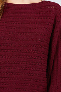 Dolman Sleeve Boat Neck Sweater