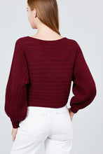 Load image into Gallery viewer, Dolman Sleeve Boat Neck Sweater