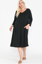 Load image into Gallery viewer, V Neck Hidden Pocket Swing Dress