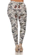 Load image into Gallery viewer, Plus Size Dragonfly Print, Full Length Leggings In A Fitted Style With A Banded High Waist.