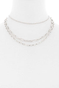 3 Layered Metal Chain Necklace