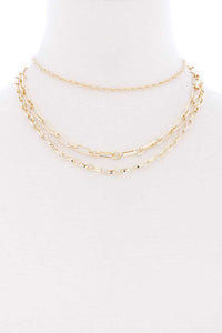 3 Layered Metal Chain Necklace