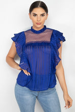Load image into Gallery viewer, Short Sleeve Ruffle Shadow Top