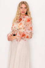 Load image into Gallery viewer, Floral Print Ruffled Organza Top