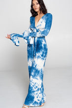 Load image into Gallery viewer, Tie Dye Fronttie Top And Wide Leg Pants Set