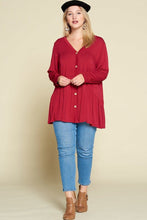 Load image into Gallery viewer, Plus Size Solid Heavy Rayon Modal Jersey Faux Button Up