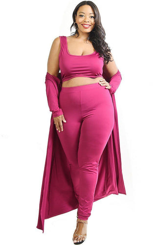 Plus Solid 3 Piece Legging Set