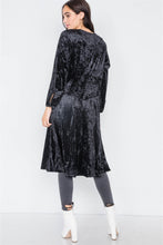 Load image into Gallery viewer, Crushed Velvet Open Front Tie Jacket