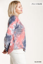 Load image into Gallery viewer, Tie-dye Button Front Long Raglan Sleeve Top With Raw Hem