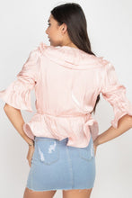 Load image into Gallery viewer, Surplice Short Sleeve Ruffle Top
