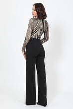 Load image into Gallery viewer, Sophisticated Gold Sequins Bodice Jumpsuit